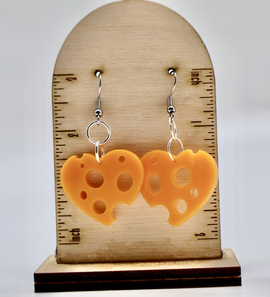 Cheese Heart Earrings