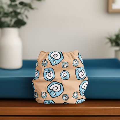 Blue Fossils Pocket Cloth Diaper